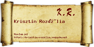 Krisztin Rozália névjegykártya