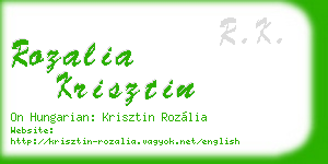 rozalia krisztin business card